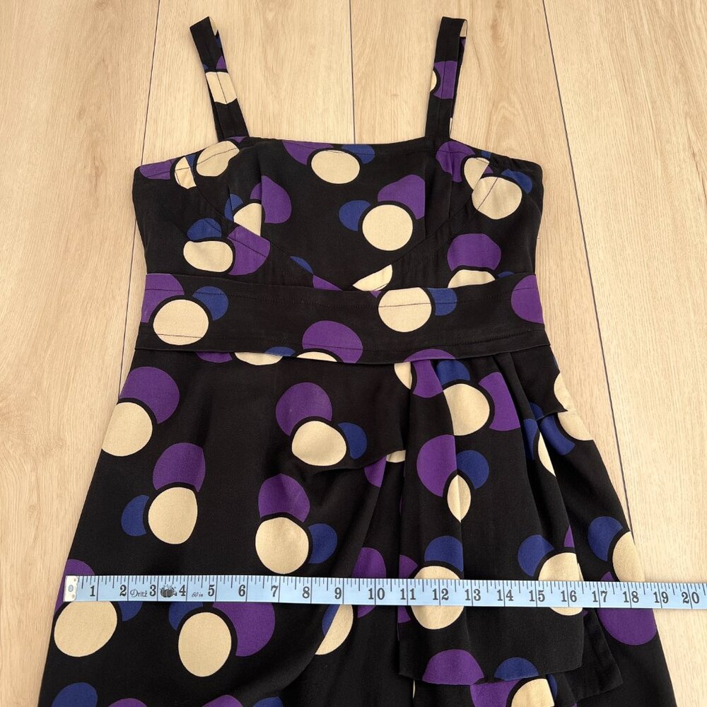 Marc by Marc Jacobs Black & Purple Polka Dot Silk Mini Bubble Dress (4) RUNS BIG - Picture 13 of 16